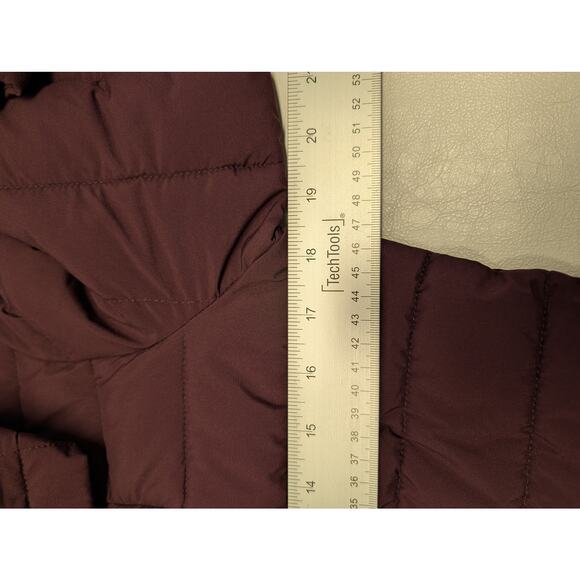 HFX Women’s S Hooded Long Puffer Coat Packable Jacket Zip Plum Org. Warm Winter - Picture 7 of 10